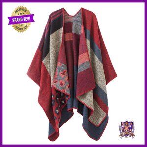 Oversized Shawl Wrap Poncho Cardigan - Soft Thick Winter Cape Blanket